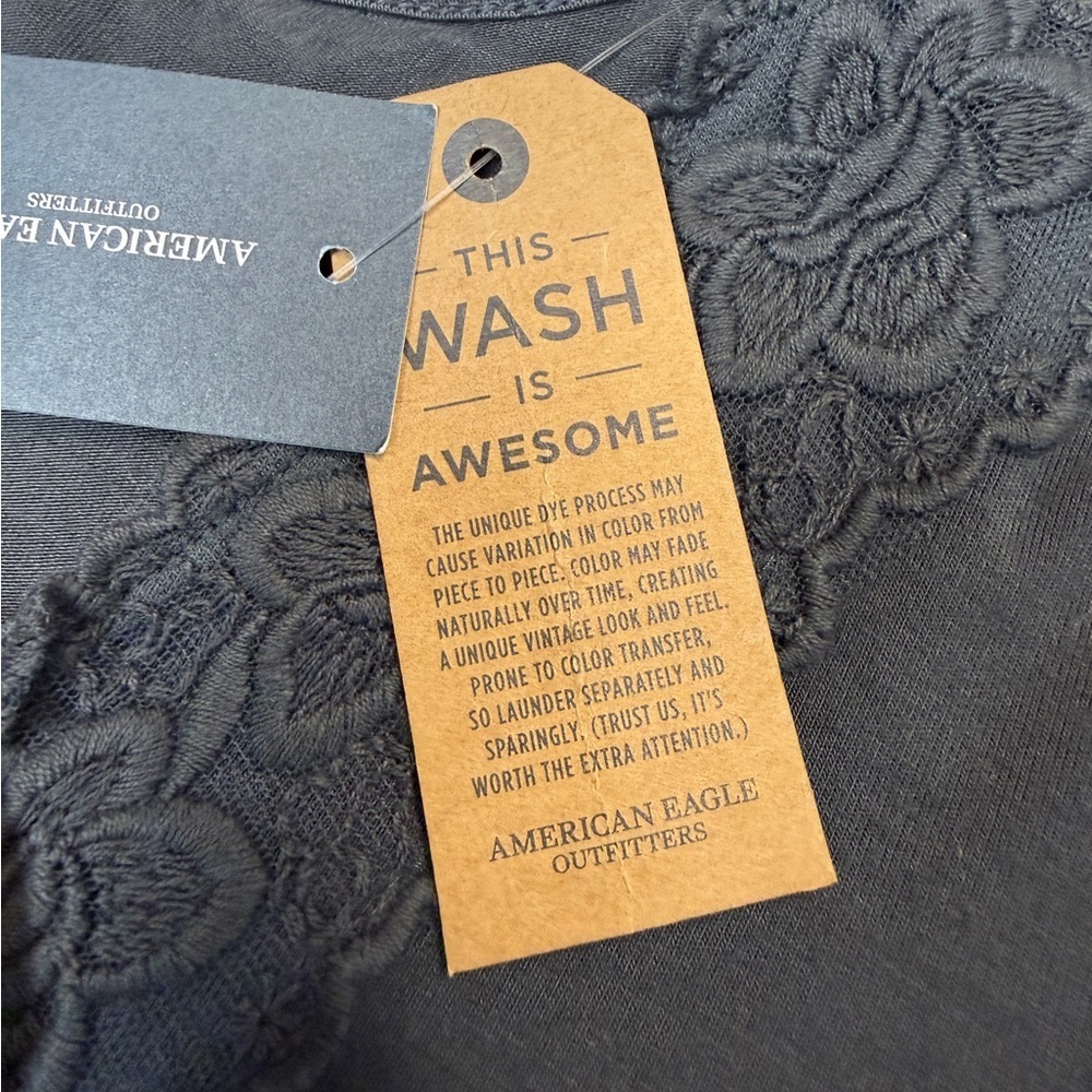NWT American Eagle: Women's Long Sleeve Soft & Sexy Gray Lace Up, Size S - Picture 11 of 11